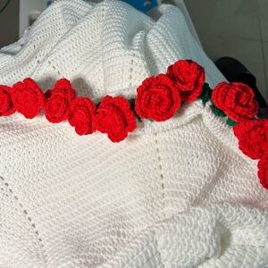 Custom Handmade Rose Bouquet Blanket